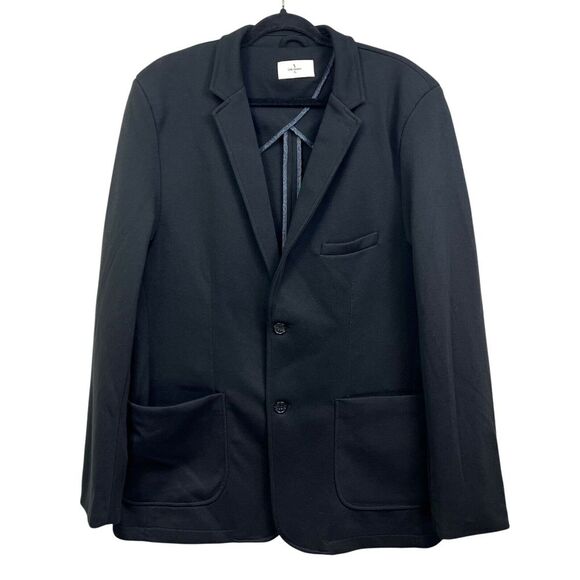 Civil Society Mens Knit Sports‎ Coat Notch Collar Double Vented Pockets Black XL